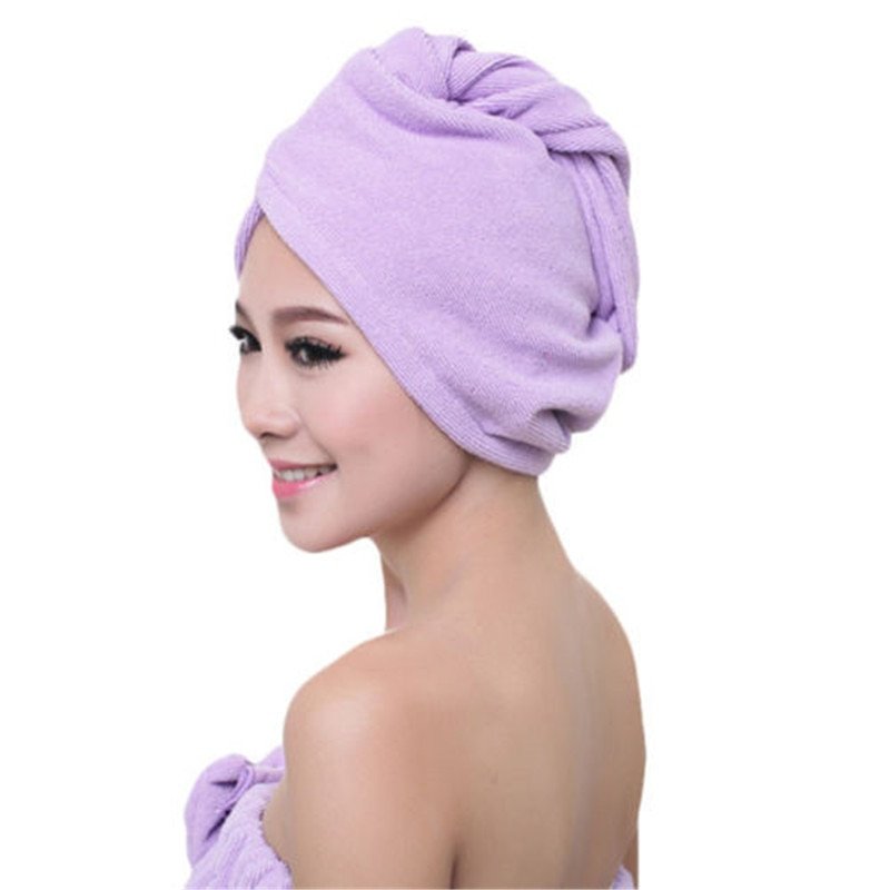 Bathing Quickly Microfiber Wrapped Hair Towel Hat Cap Bath Towel Shower Hat 